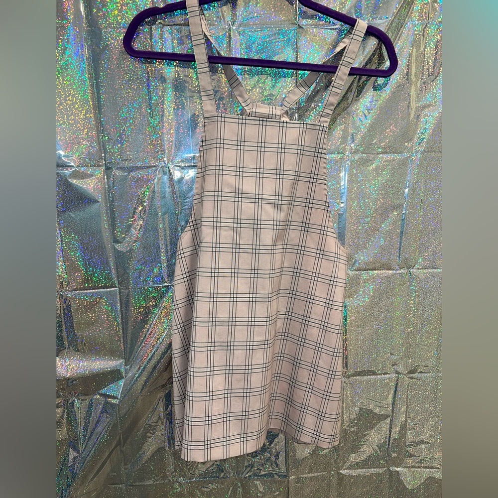 Plaid Pale Pink Jumper Dress